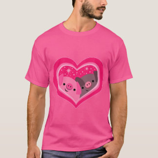 You And Me (Cute Cartoon Pigs)のTシャツ Tシャツ