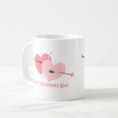 You and Me Happy Valentines Day on a コーヒーマグカップ (正面左)