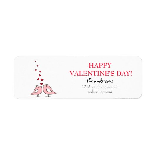 You and Me- Love Birds Valentine's Day ラベル (正面)