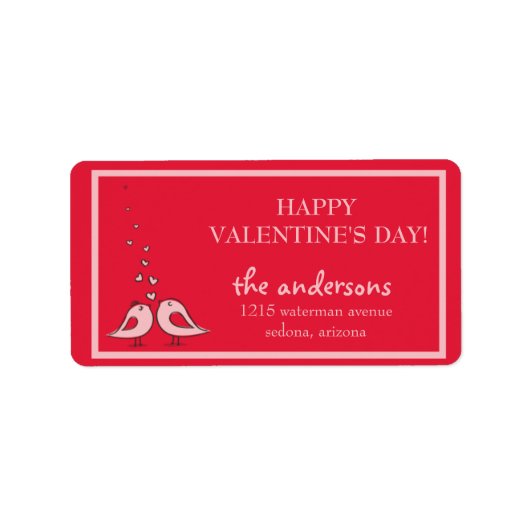 You and Me- Love Birds Valentine's day sticker ラベル (正面)