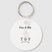 You and me love cup cake red valentine's day name  キーホルダー (裏面)