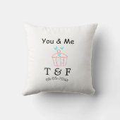 You and me love cup cake red valentine's day name  クッション (裏面)