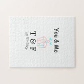 You and me love cup cake red valentine's day name  ジグソーパズル (横)