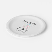 You and me love cup cake red valentine's day name  ペーパープレート (アングル)