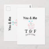 You and me love cup cake red valentine's day name  ポストカード (正面/裏面)
