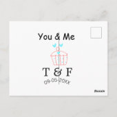 You and me love cup cake red valentine's day name  ポストカード (裏面)