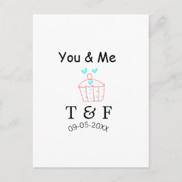 You and me love cup cake red valentine's day name  ポストカード
