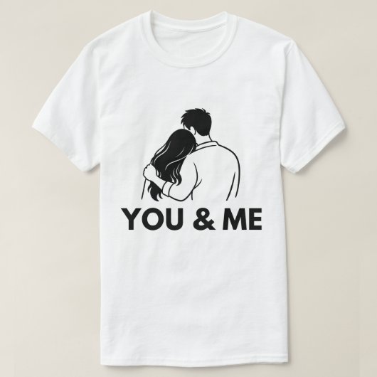 You And Me Minimal Couple Mens T Shirt Tシャツ (デザイン正面)
