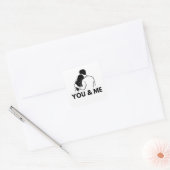 You And Me Minimal Vinyl Sticker スクエアシール (封筒)