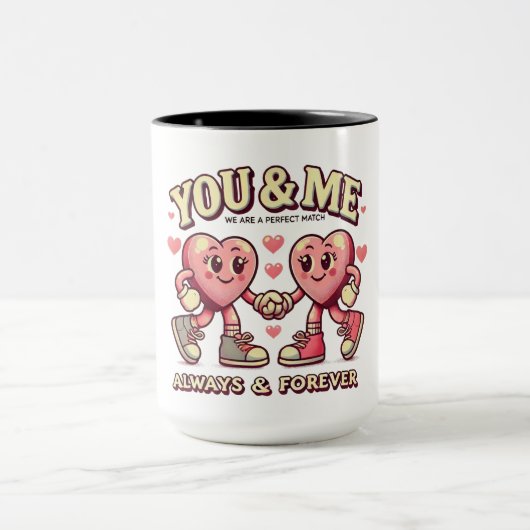 You and me perfect match valentines  マグカップ (中央)