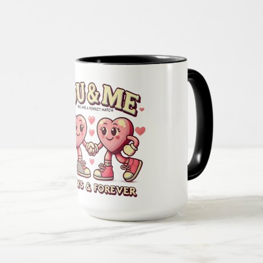 You and me perfect match valentines  マグカップ (正面右)
