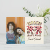You and me perfect match valentines Photo カード (スタンド正面)