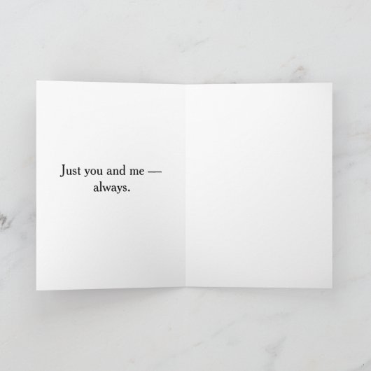 You and Me Romantic Couple カード (内部)