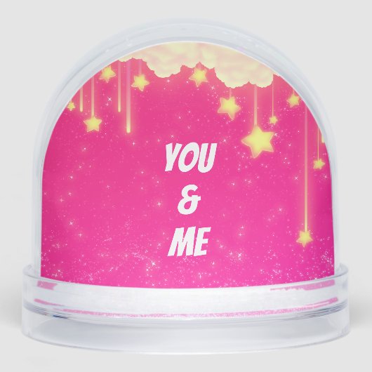 You and Me Wedding Snow Globe Pink (正面)