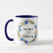 You Are A Blessing Mug - Navy Blue Ceramic マグカップ (左)