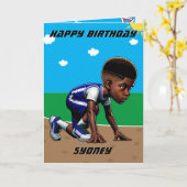 You Are A-Maze-ing Black Boys Track Star誕生日 カード (黄色い花)