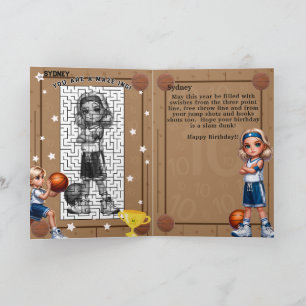 You Are A-Maze-ing Blonde Girl Basketball誕生日 カード