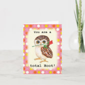You are a total Hoot Cute Funny Owl Valentine カード (正面)