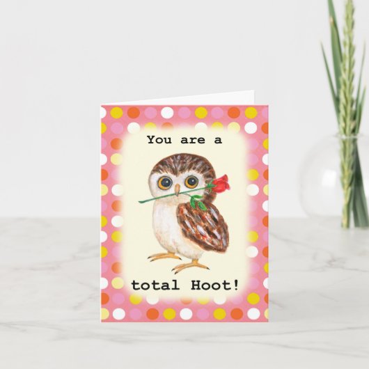 You are a total Hoot Cute Funny Owl Valentine カード (正面)