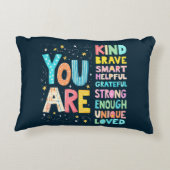 You Are Affirmations Bright Hand Lettering アクセントクッション (裏面)