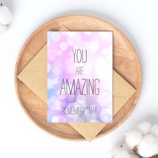 You are Amazing – パープル《写真》ぼけ味感動的引用文 ポストカード