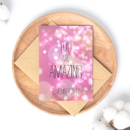 You are Amazing – ピンクグリッター感動的引用文 ポストカード