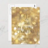 You are Amazing -金ゴールド感動的引用文 ポストカード (正面/裏面)