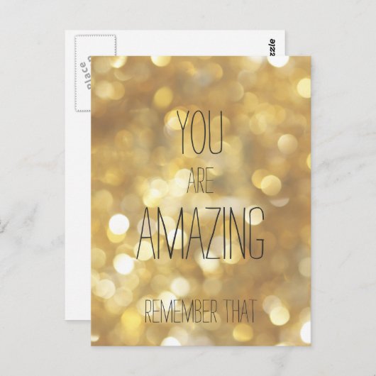 You are Amazing -金ゴールド感動的引用文 ポストカード (正面/裏面)