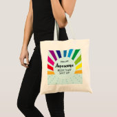 You Are Awesome Rainbow Motivational Tote Bag トートバッグ (正面(商品))