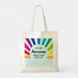 You Are Awesome Rainbow Motivational Tote Bag トートバッグ