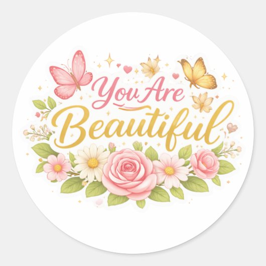 You are beautiful  ラウンドシール (正面)