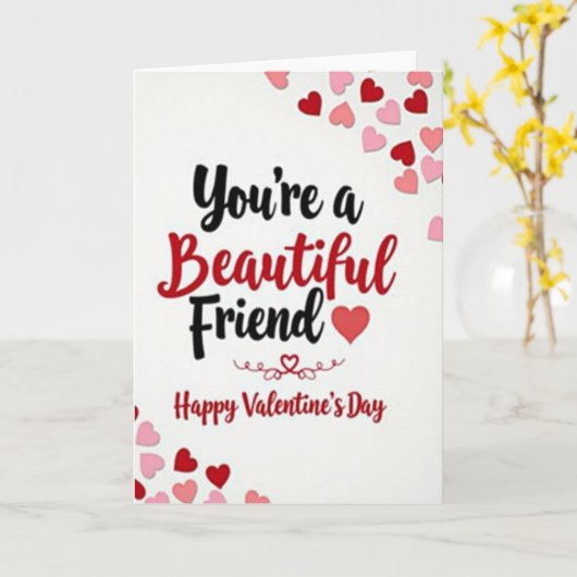 You Are Beautiful Valentines Friend Card カード (黄色い花)