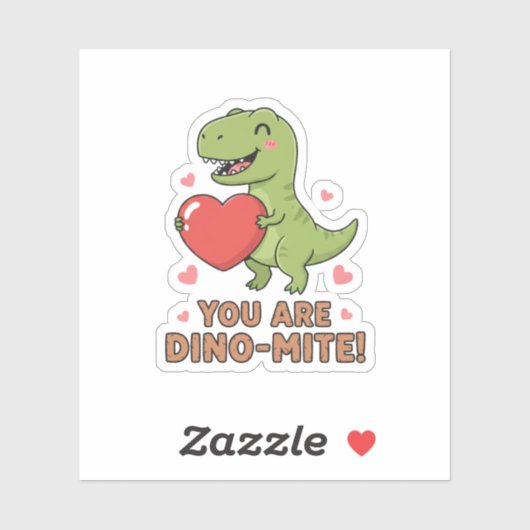 You Are Dino-mite Cute T-Rex Dinosaur Valentine  シール (シート)