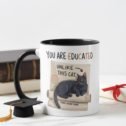 You Are Educated Unlike This Cat Funny Graduation  マグカップ