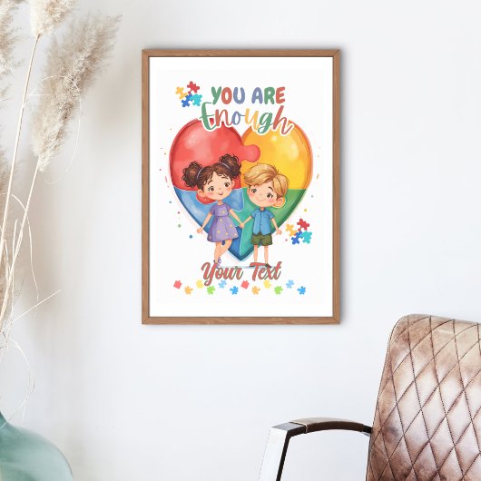 You are Enough custom Autism illustrated poster ポスター