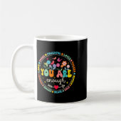 You Are Enough Floral Kind Love Peace Kindness Ins コーヒーマグカップ (左)