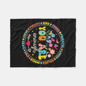 You Are Enough Floral Kind Love Peace Kindness Ins フリースブランケット (正面(横))