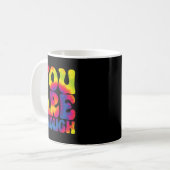 You Are Enough Funny Motivational Tie Dye  コーヒーマグカップ (正面左)