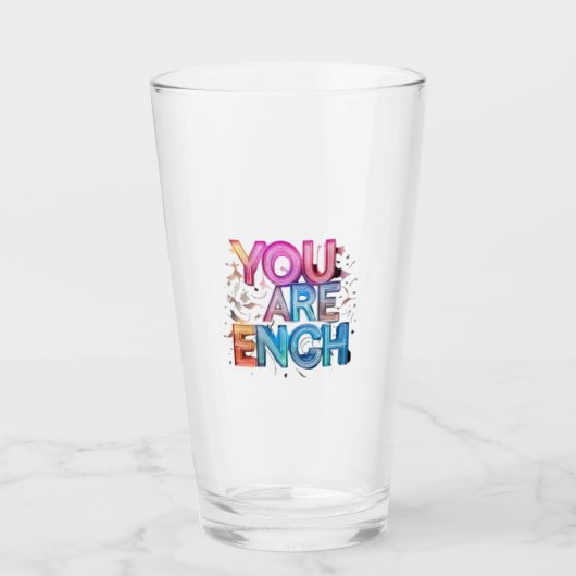 You Are Enough” Inspirational Drinking Glass タンブラーグラス (正面)
