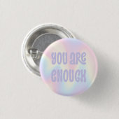 You are enough inspirational soft pastel rainbow 缶バッジ (正面&裏面)