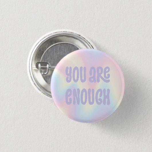 You are enough inspirational soft pastel rainbow 缶バッジ (正面&裏面)