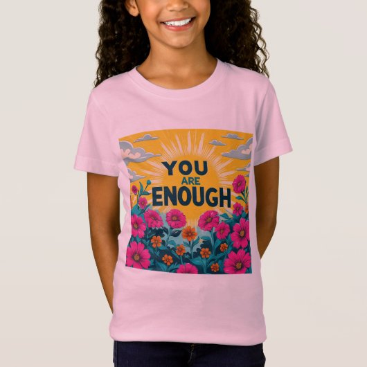 You Are Enough – Kids' Positive Message Graphic Te Tシャツ (正面)