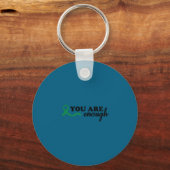 You Are Enough Mental Health Green Ribbon Suicide  キーホルダー (正面)