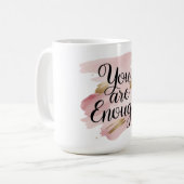 You Are Enough Motivational Quote  コーヒーマグカップ (正面左)