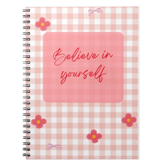 You Are Enough" Pink Motivational Journal   ノートブック (正面)