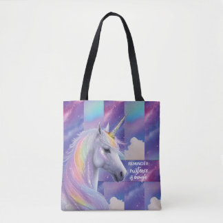 You Are Enough Reminder Rainbow Unicorn トートバッグ