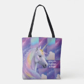 You Are Enough Reminder Rainbow Unicorn トートバッグ (裏面)
