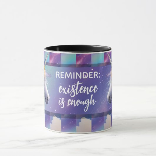 You Are Enough Reminder Rainbow Unicorn マグカップ (中央)