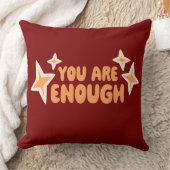 You Are Enough Self Love Motivational Quote Logo クッション (ブランケット)