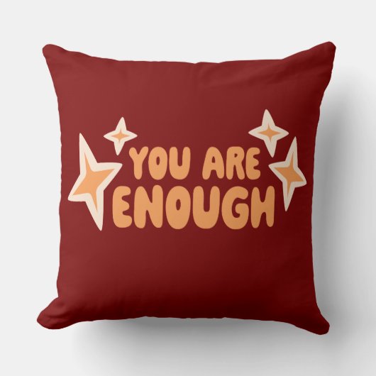You Are Enough Self Love Motivational Quote Logo クッション (正面)